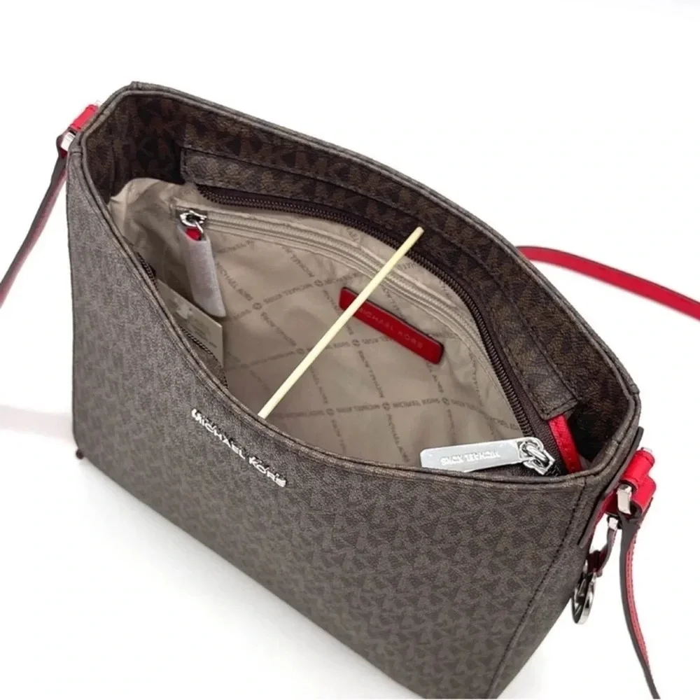 Michael Kors Large Messenger Crossbody Bag Brown/Red